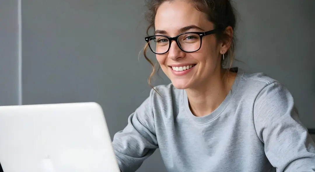 How Our White Label Design Subscription Makes You Money Cover Photo Of A Woman Smiling Looking At A Laptop