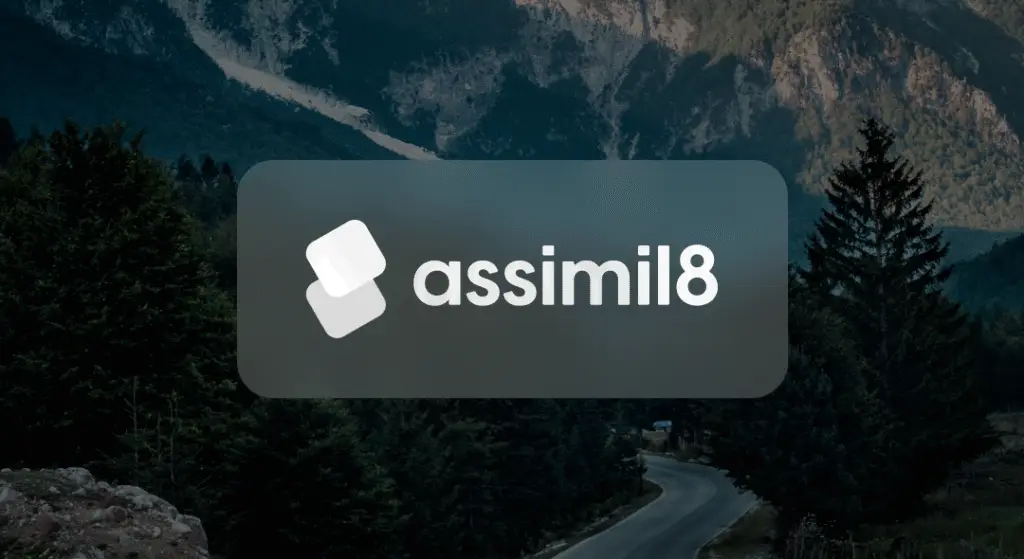 The logo for assimil8, our design subscription for SaaS clients
