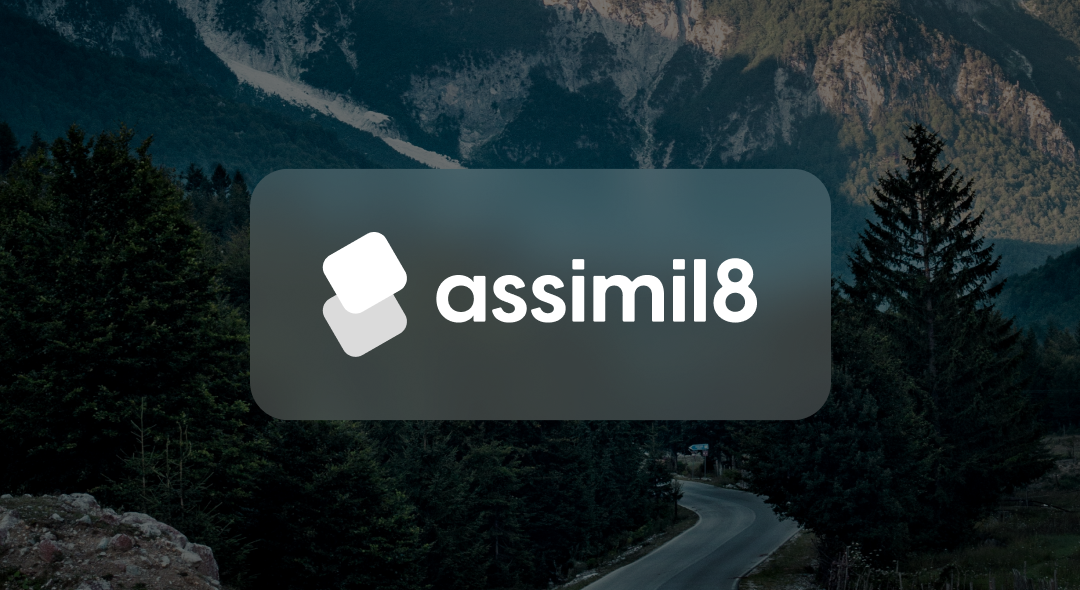 The logo for assimil8, our design subscription for SaaS clients