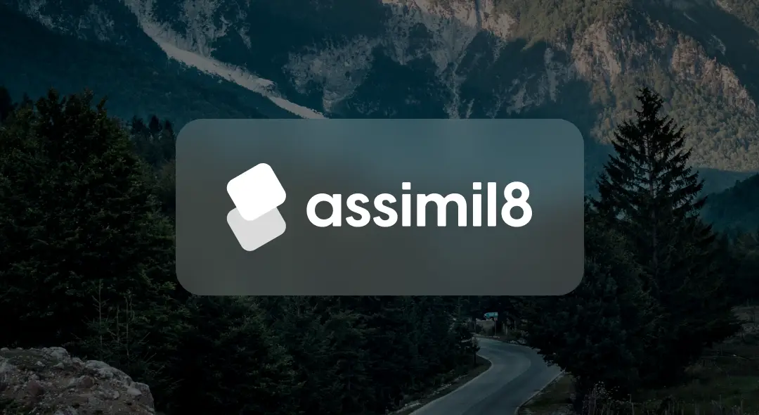 The logo for assimil8, our design subscription for SaaS clients